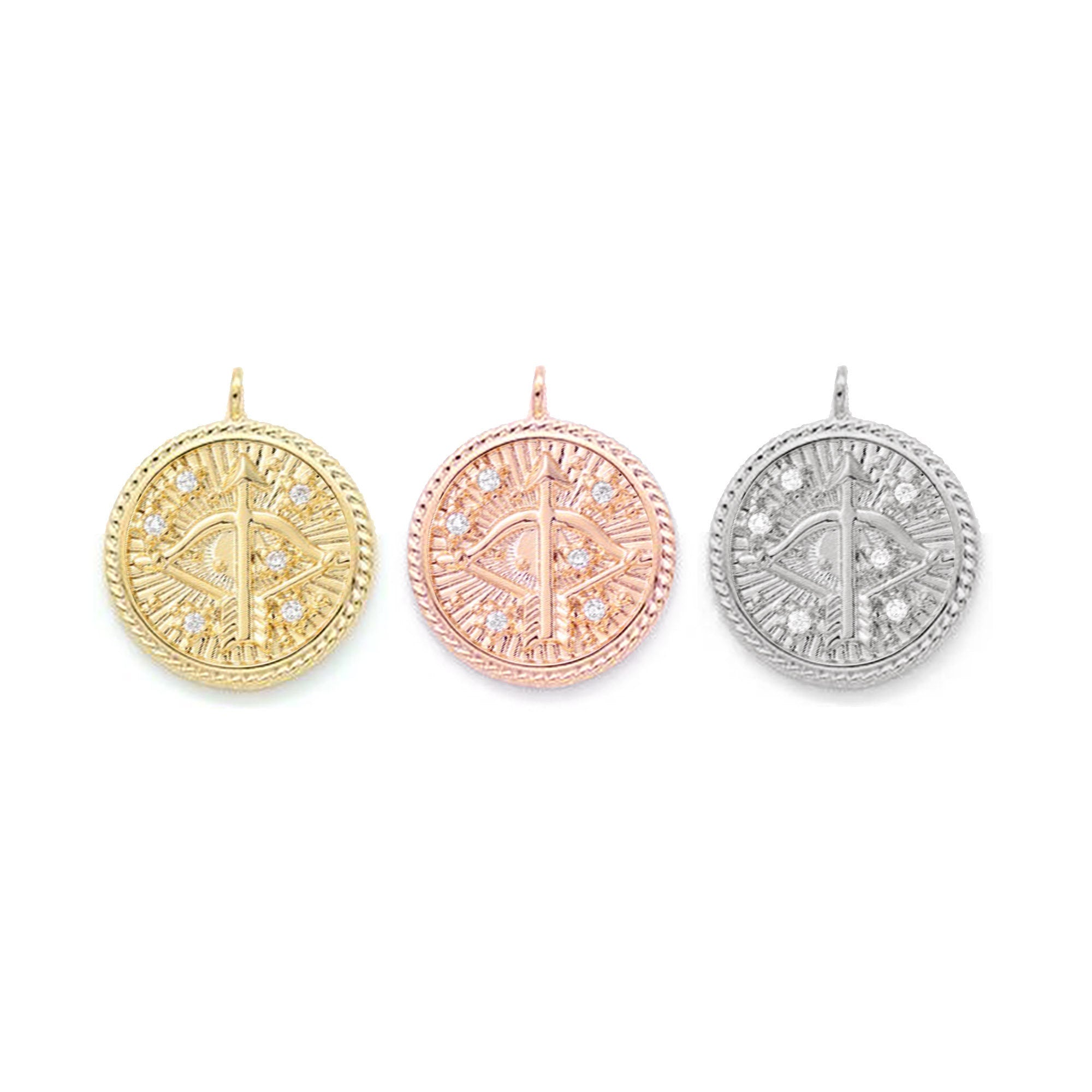Sagittarius Diamond & Guilloché Zodiac Pendant Necklace