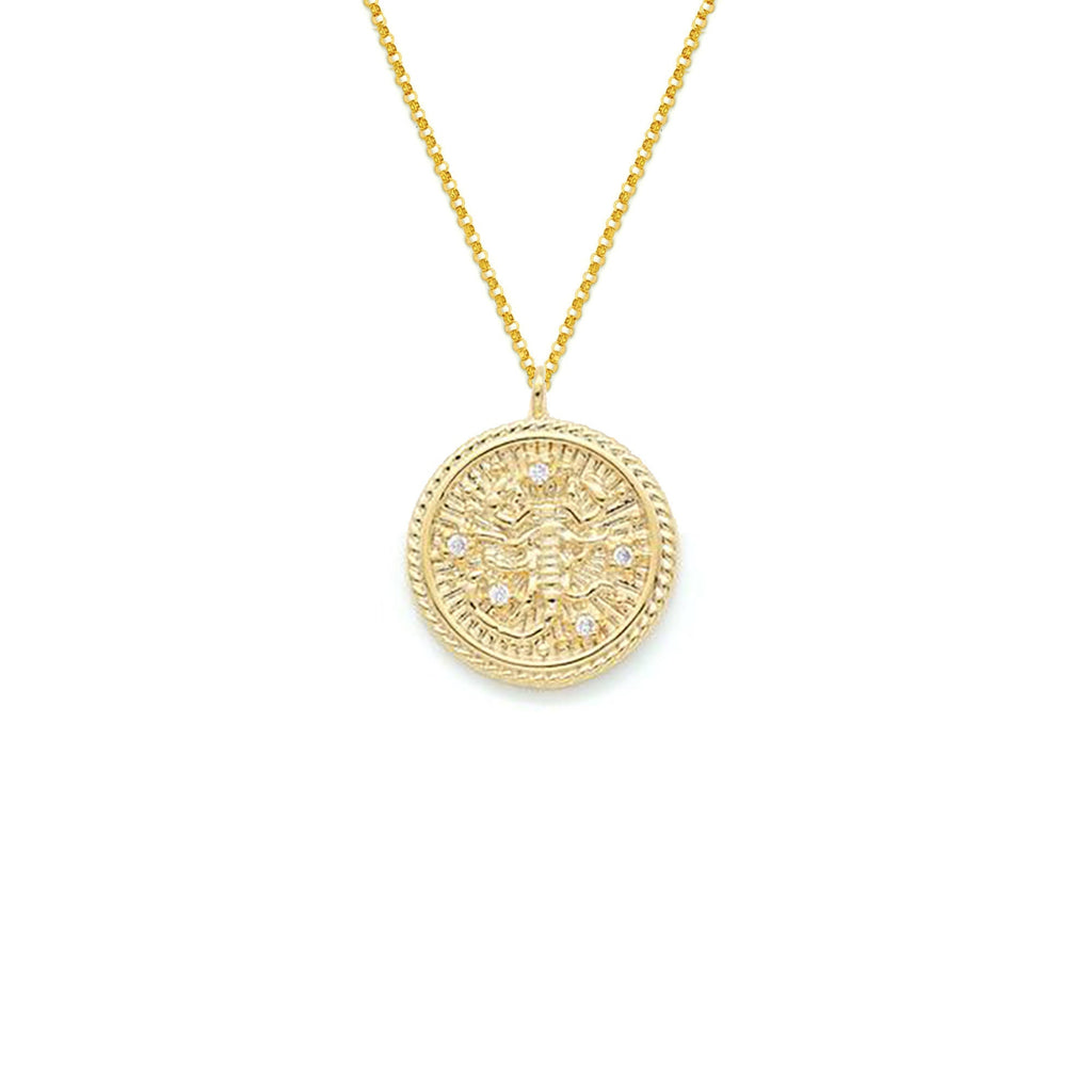 Scorpio Diamond & Guilloché Zodiac Pendant Necklace