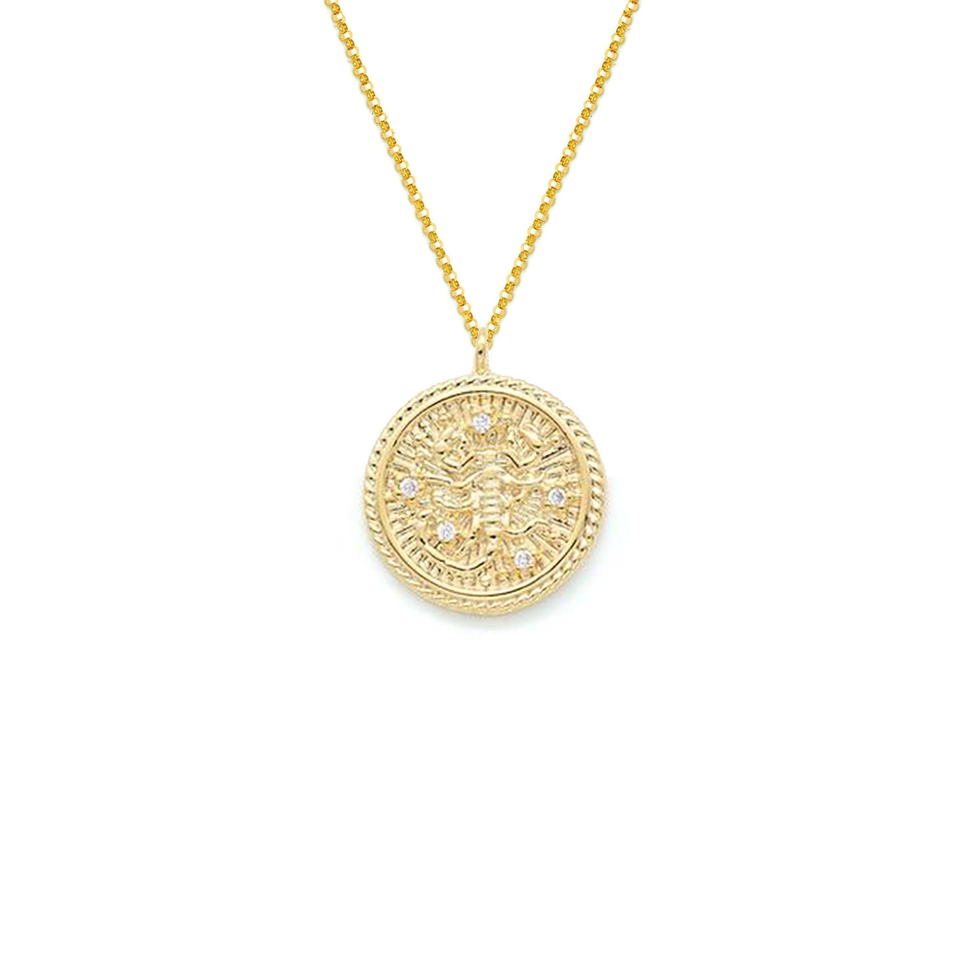 Scorpio Diamond & Guilloché Zodiac Pendant Necklace