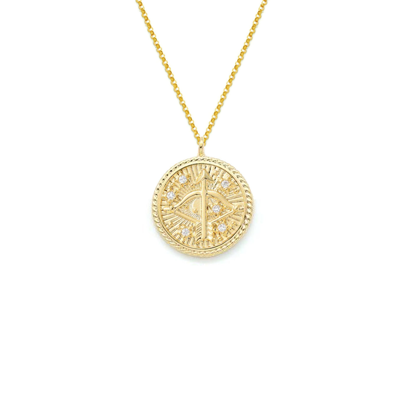 Sagittarius Diamond & Guilloché Zodiac Pendant Necklace