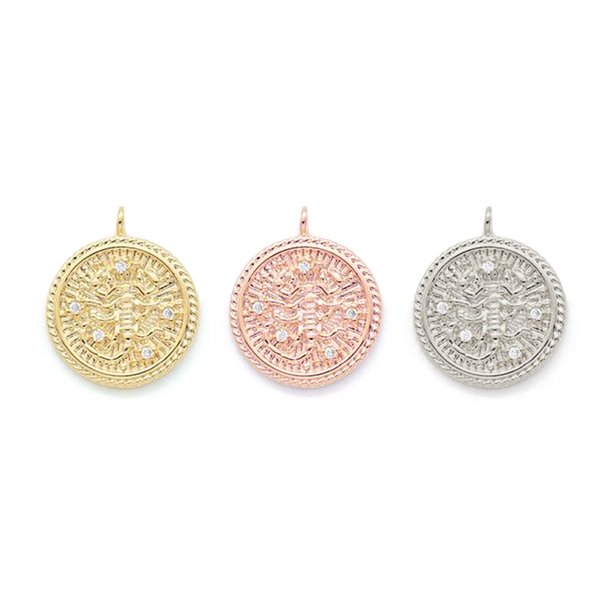 Scorpio Diamond & Guilloché Zodiac Pendant Necklace