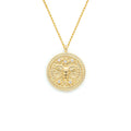 Aries Diamond & Guilloché Zodiac Pendant Necklace