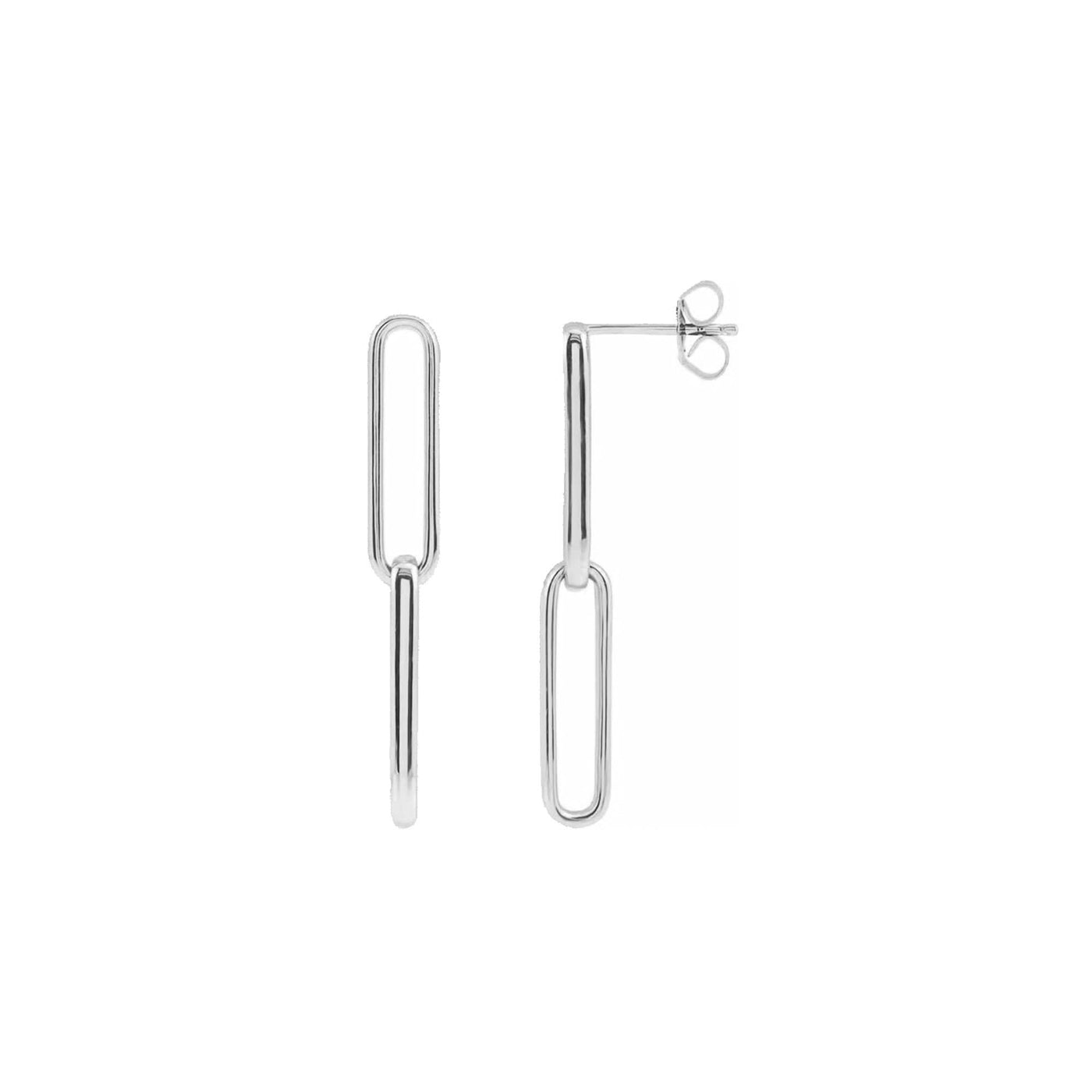 Elongated Flat Link Earrings