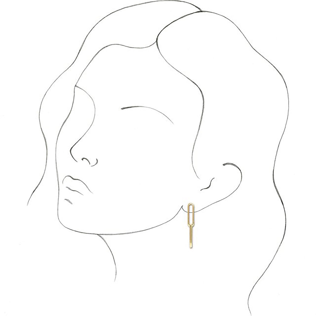 Elongated Flat Link Earrings