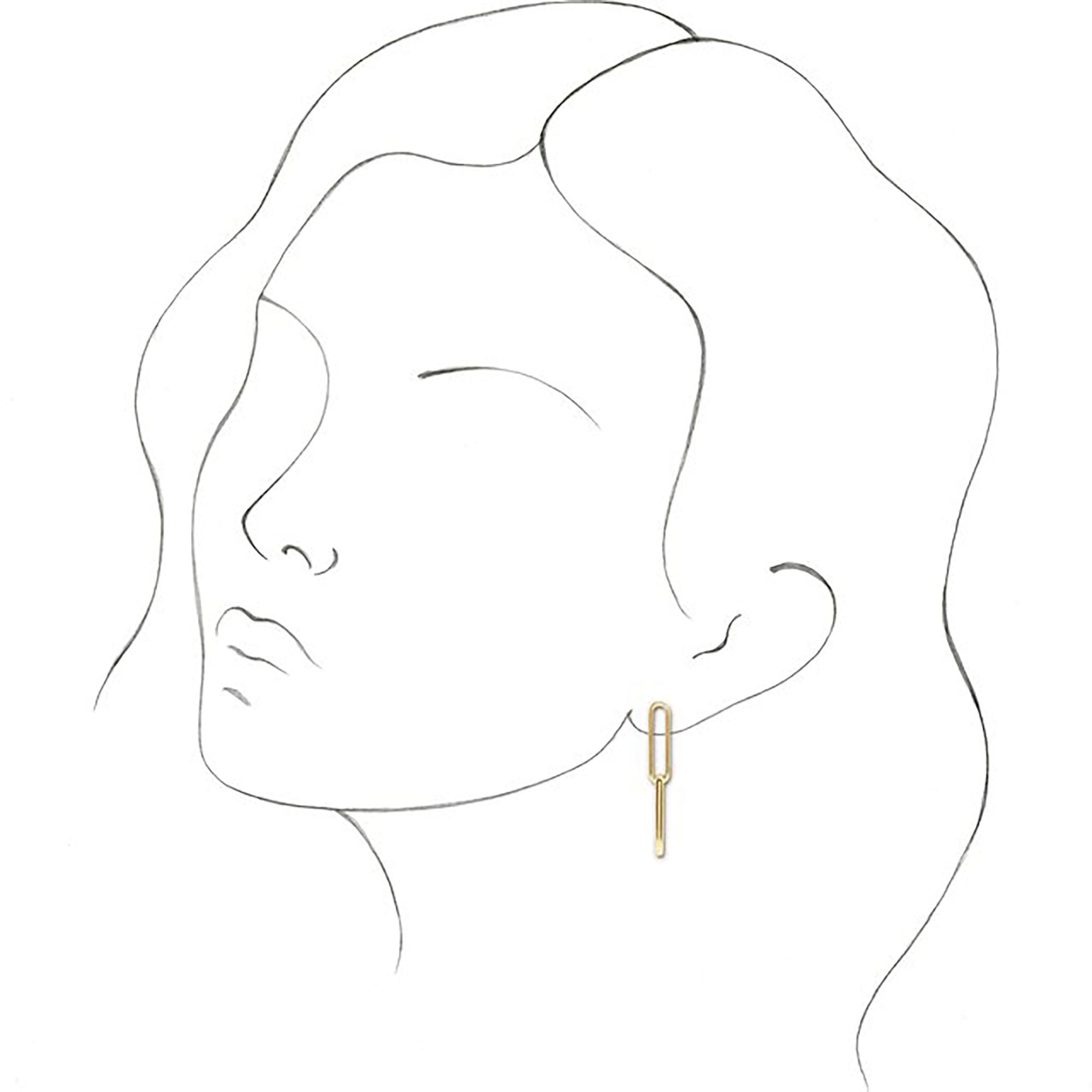 Elongated Flat Link Earrings