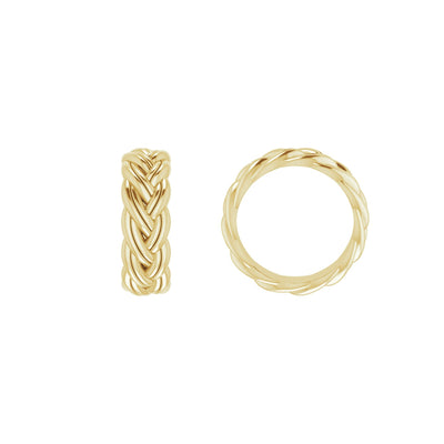 14K Gold Thick Woven Band