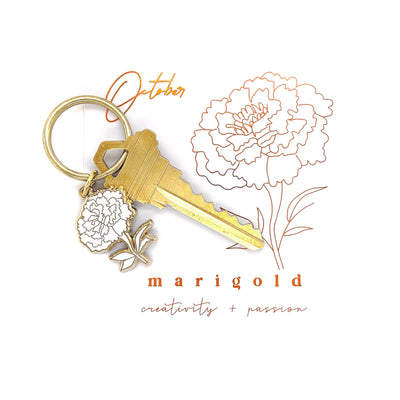 October Birth Flower Keychain (Marigold)