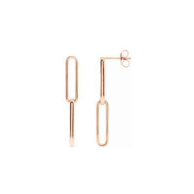 Elongated Flat Link Earrings