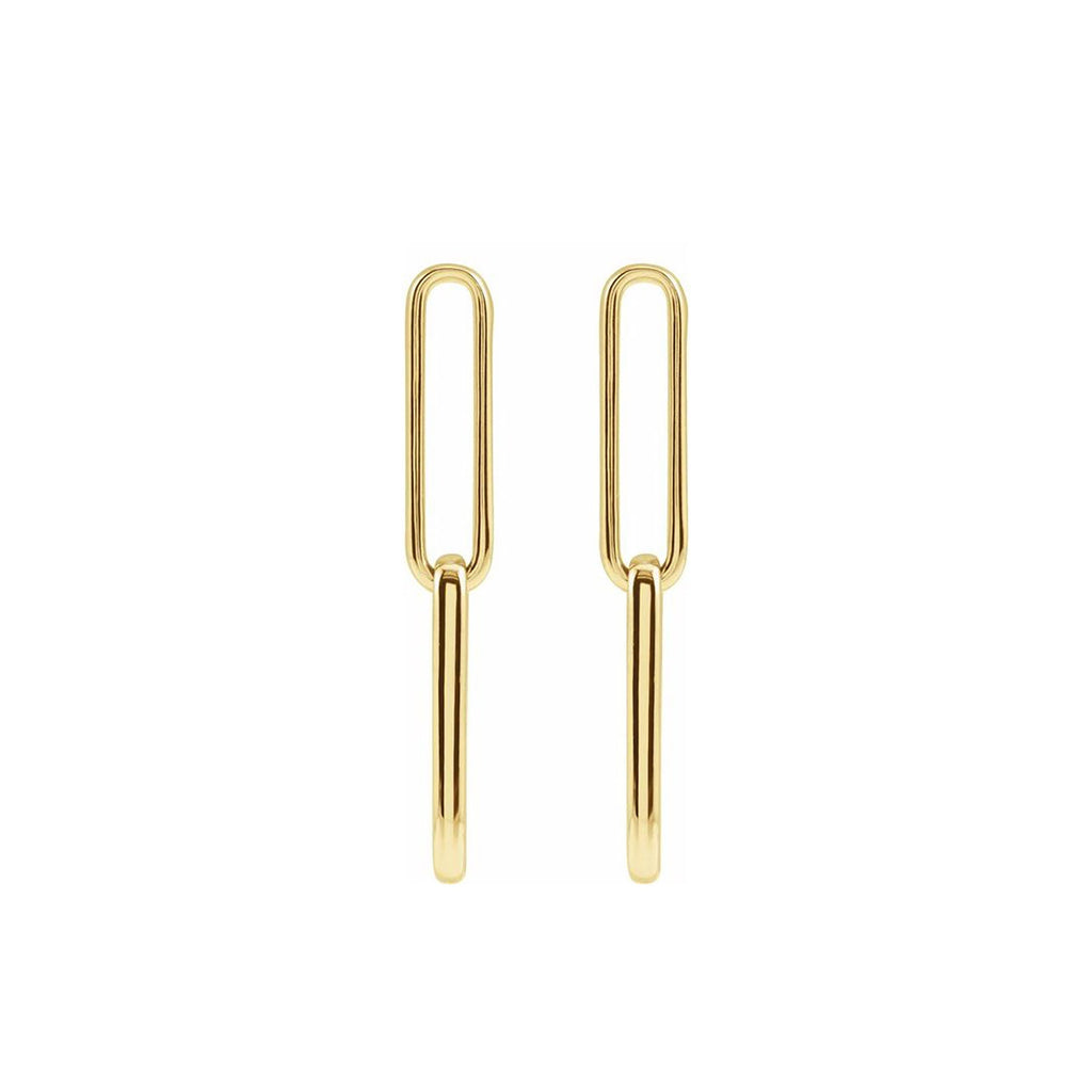 Elongated Flat Link Earrings