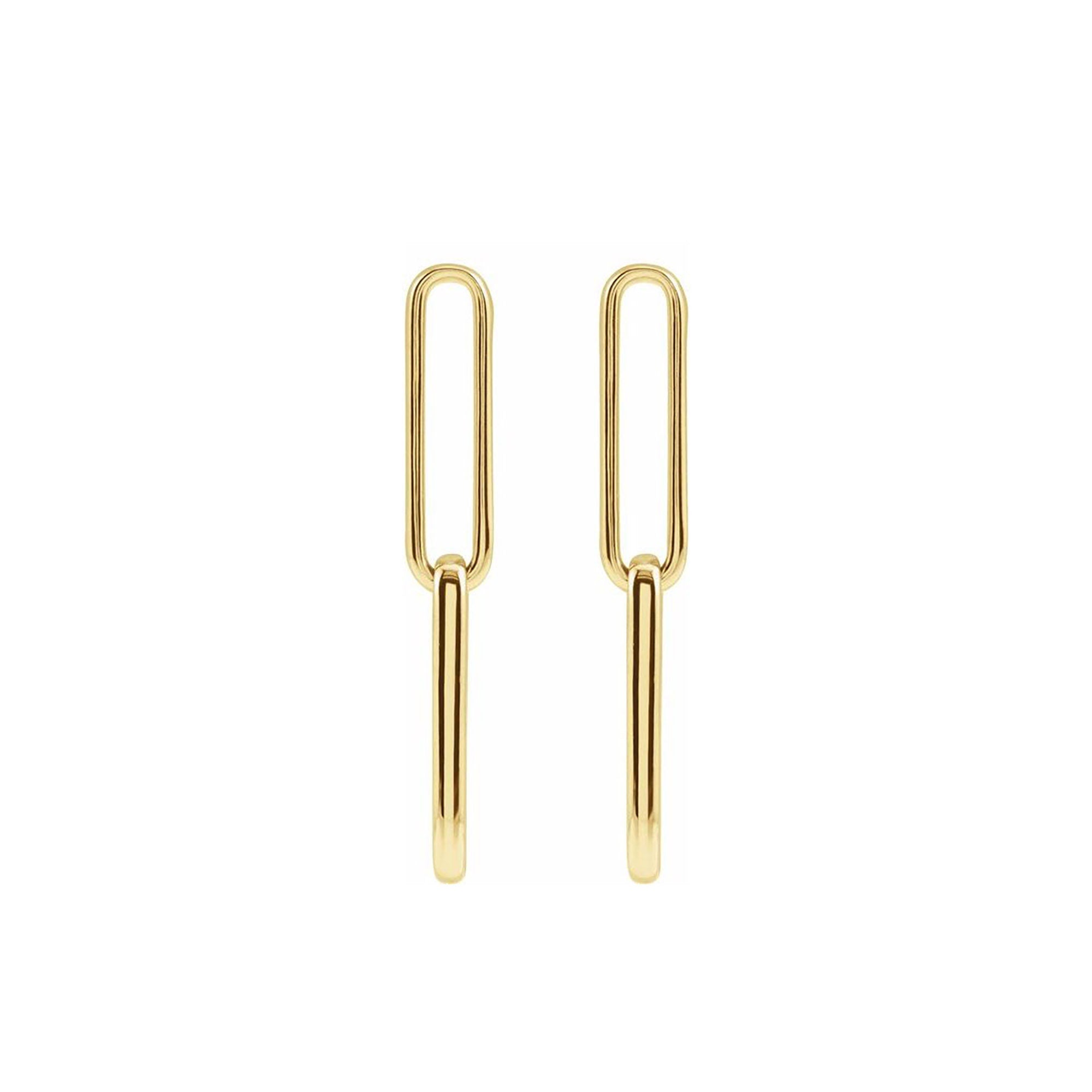 Elongated Flat Link Earrings