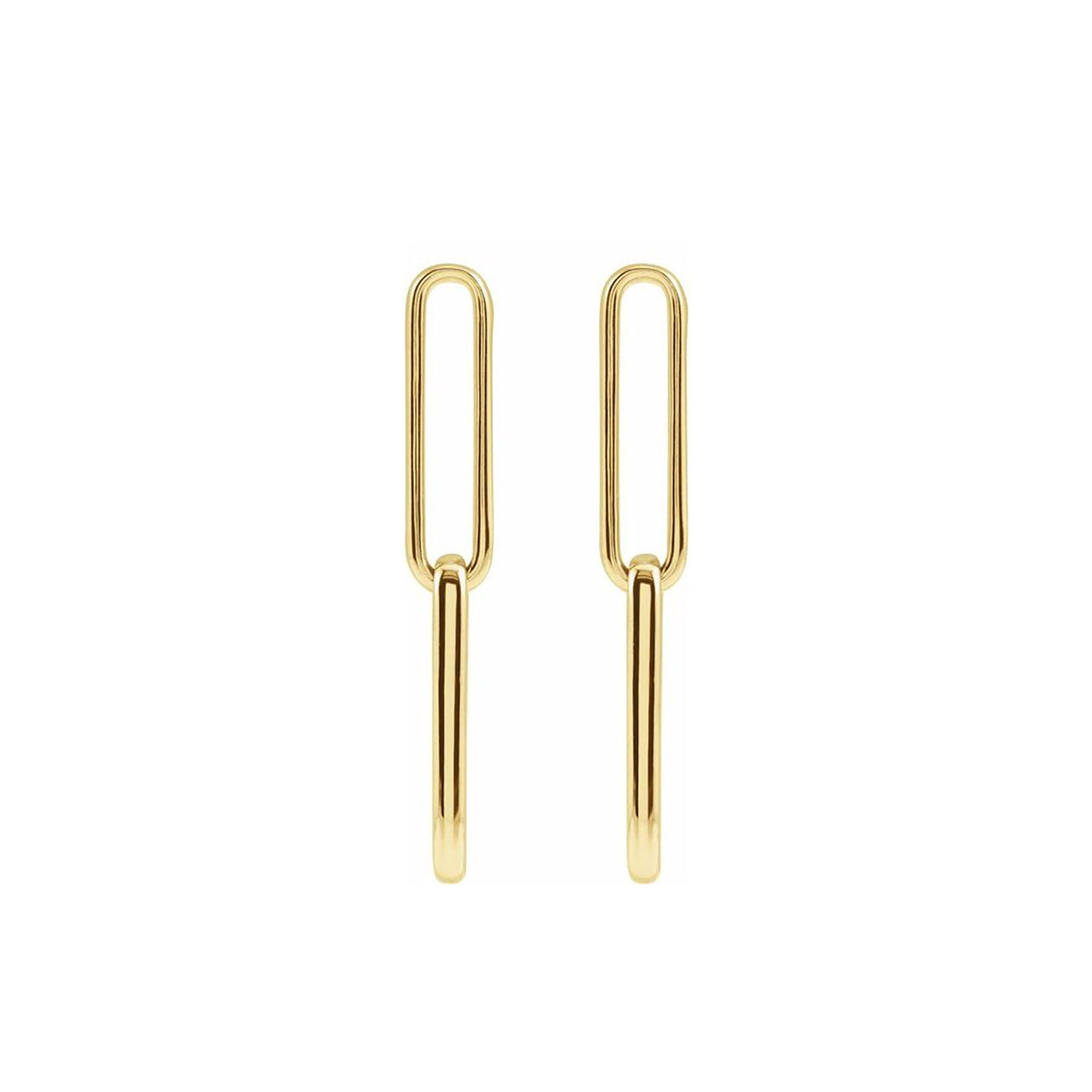 Elongated Flat Link Earrings