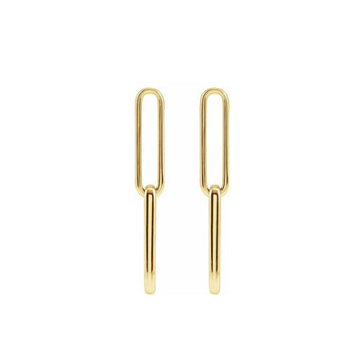 Elongated Flat Link Earrings