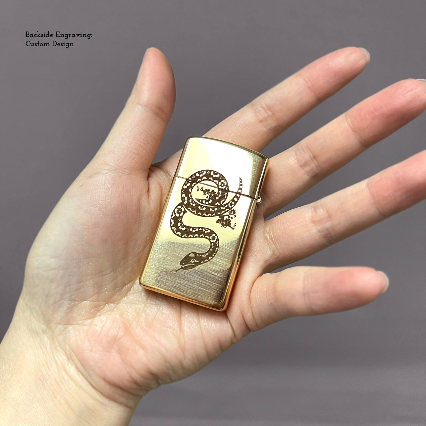 Slim High Polish Brass Lighter (Complimentary Engraving)