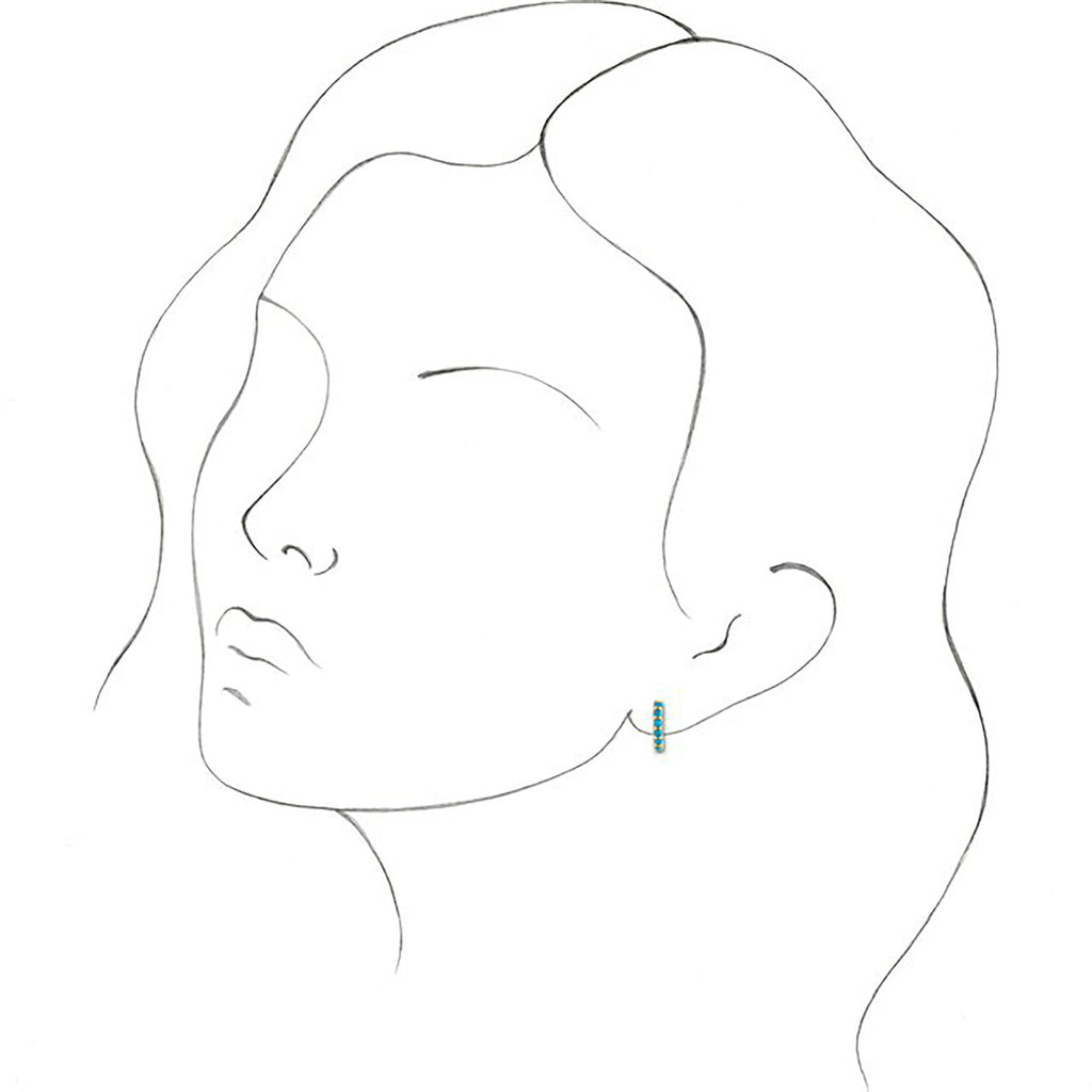 Small Natural White Opal Huggie Hoop Earrings