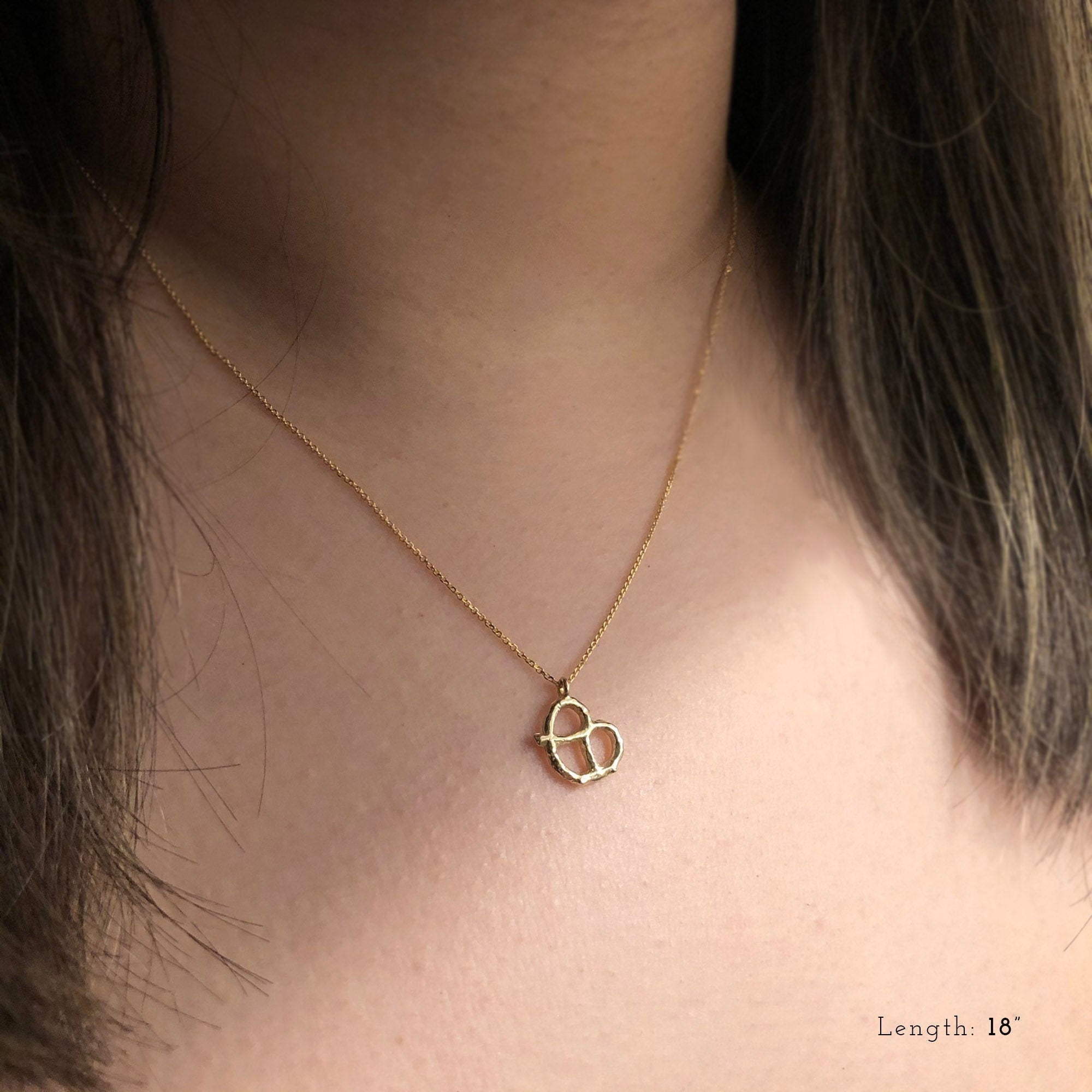 Pretzel Charm Necklace