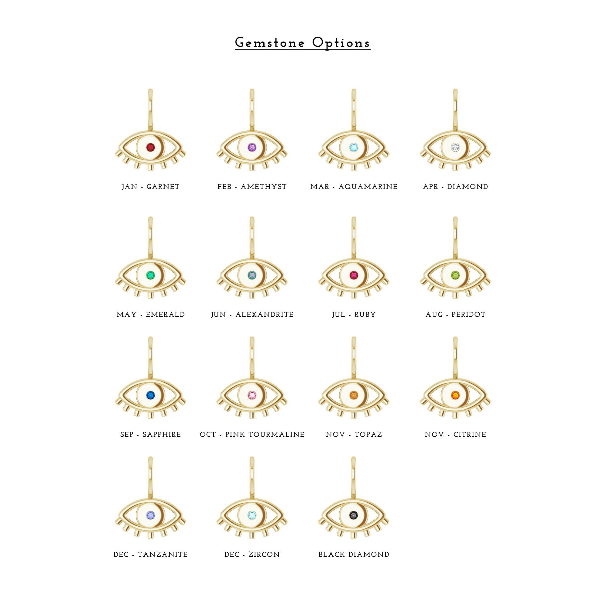 Gemstone Eye Charm