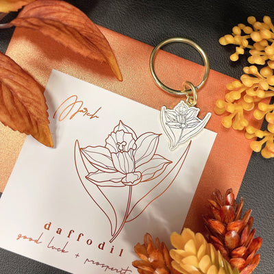 March Birth Flower Keychain (Daffodil)