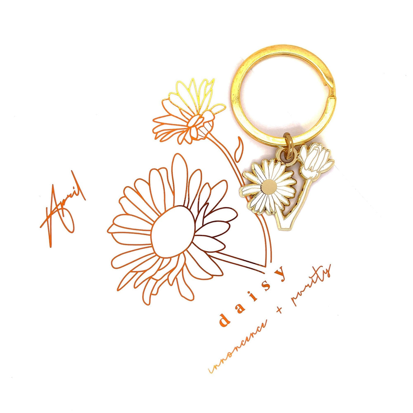 April Birth Flower Keychain (Daisy)