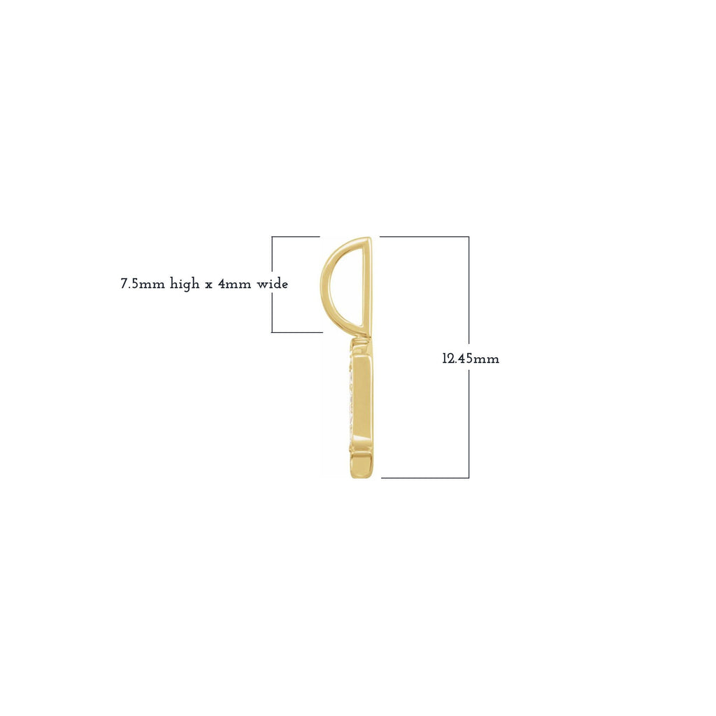 14K Gold Diamond Gothic Initial Charm