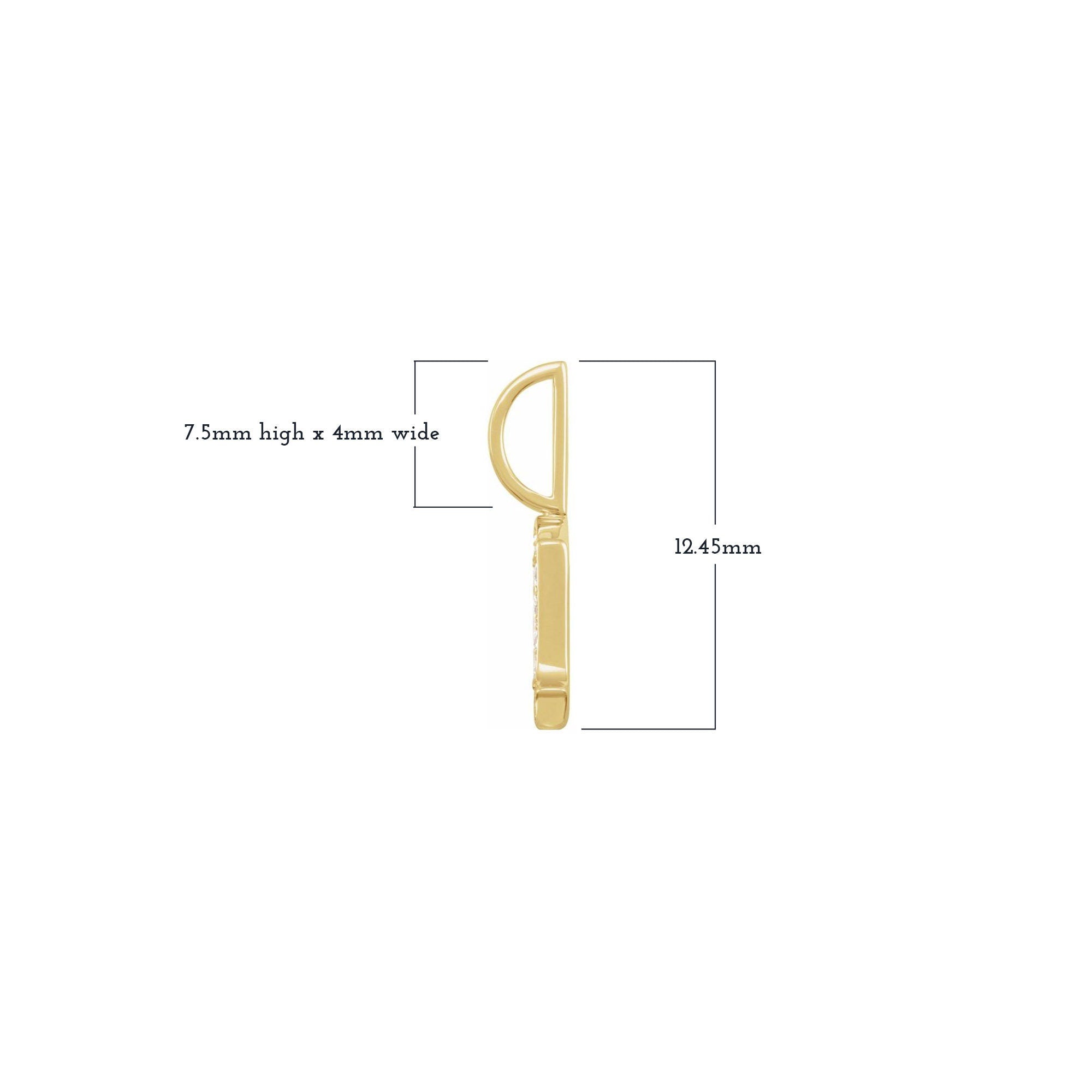 14K Gold Diamond Gothic Initial Charm
