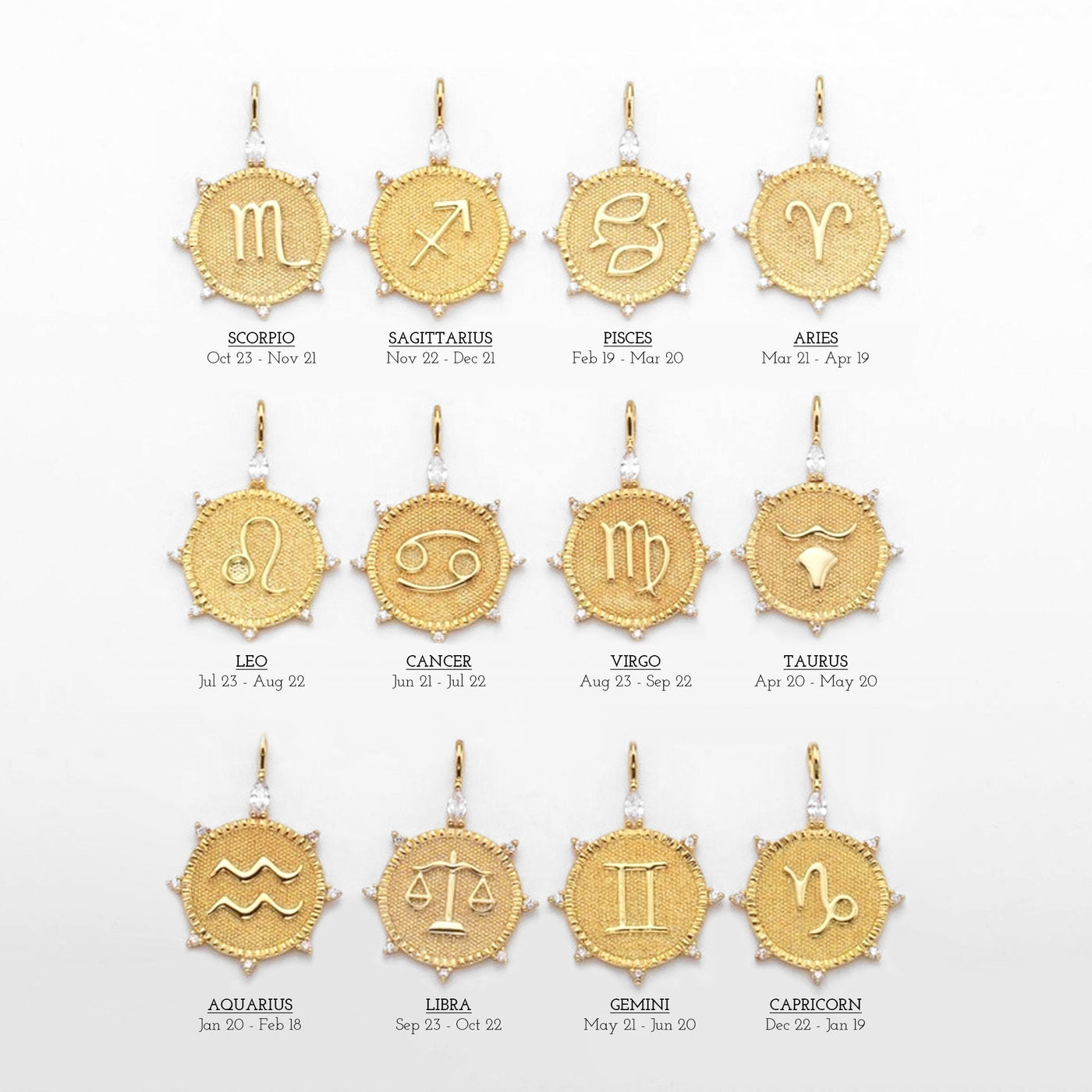 ARIES Marquise & Round Zodiac Pendant Necklace