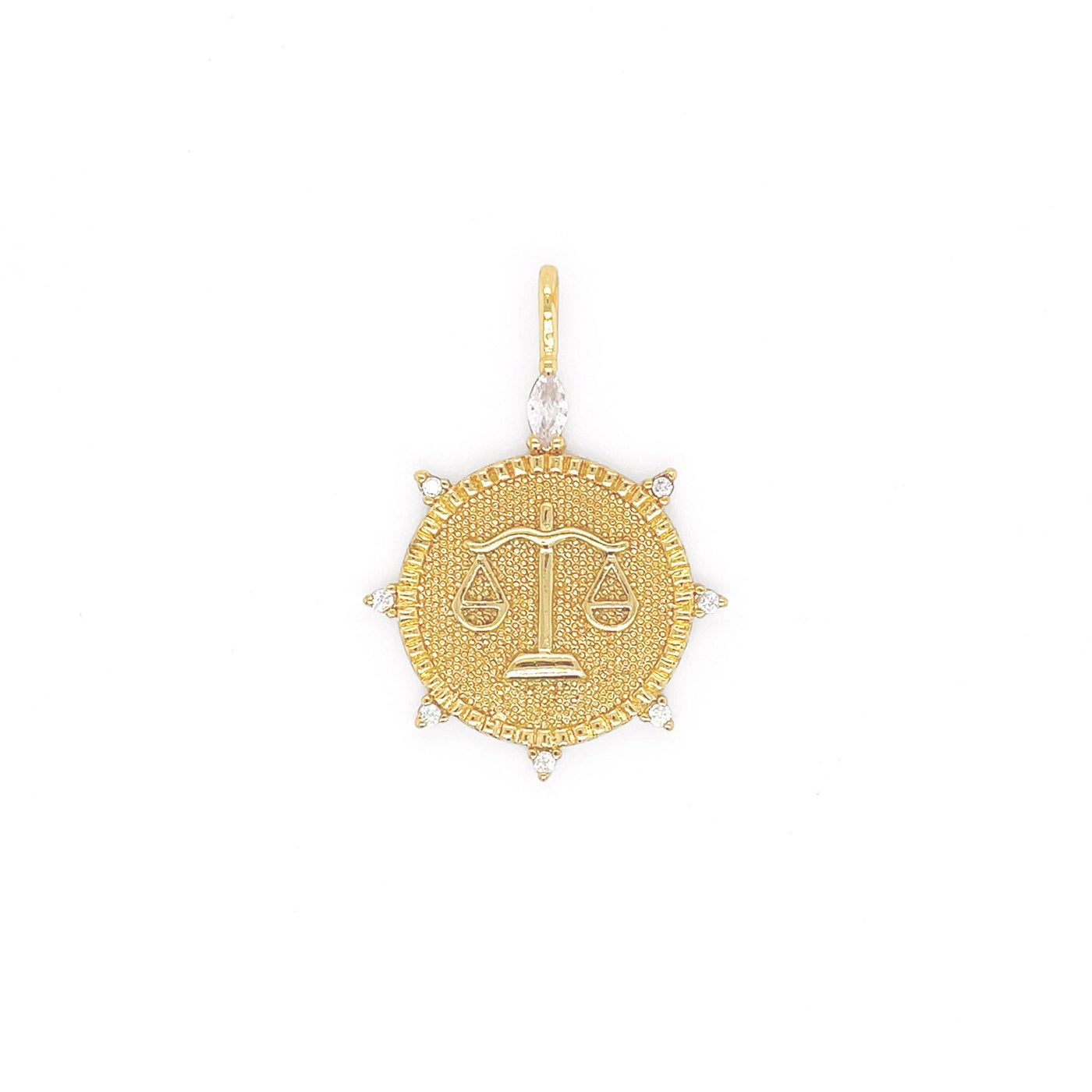 LIBRA Marquise & Round Zodiac Pendant Necklace