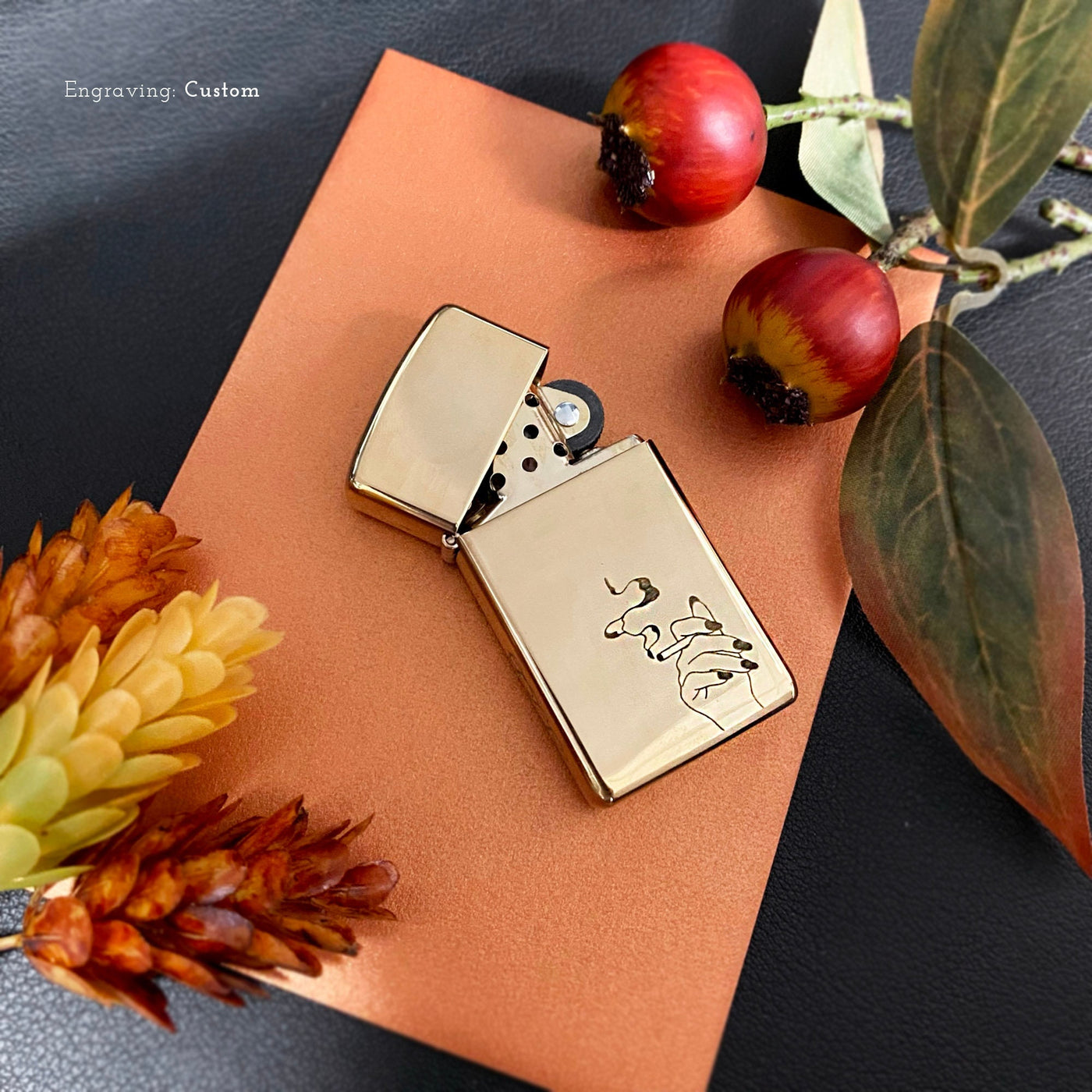 Slim High Polish Brass Lighter (Complimentary Engraving)