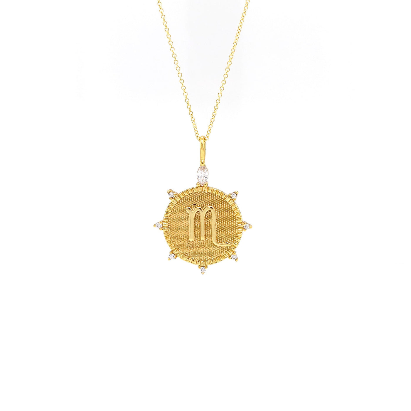 SCORPIO Marquise & Round Zodiac Pendant Necklace