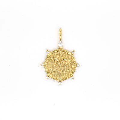 ARIES Marquise & Round Zodiac Pendant Necklace