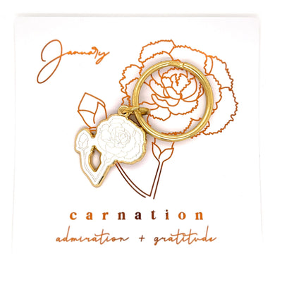 January Birth Flower Keychain (Carnation)