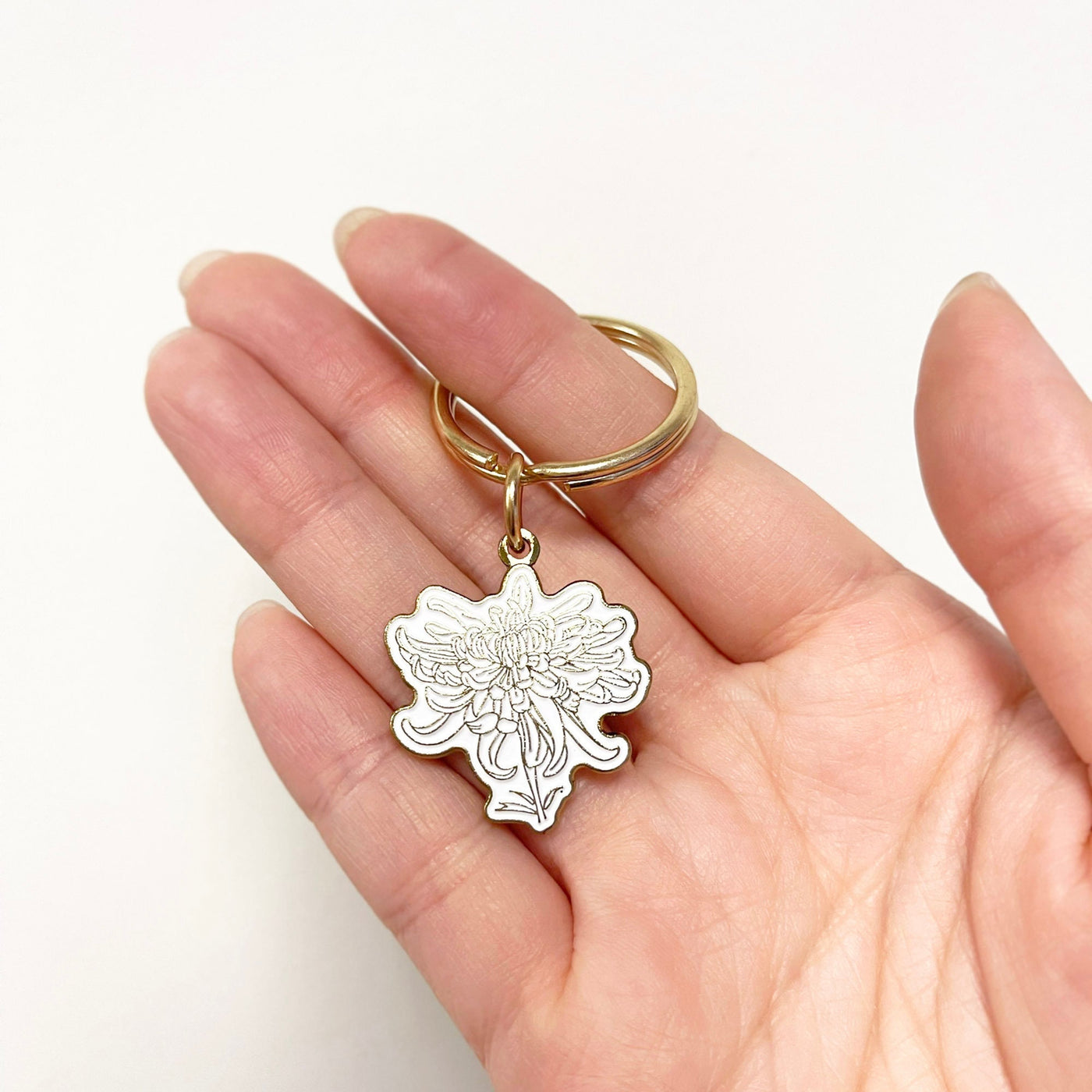 November Birth Flower Keychain (Chrysanthemum)