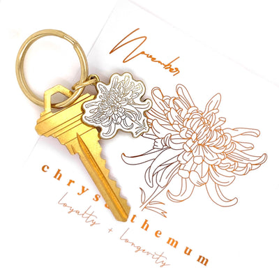 November Birth Flower Keychain (Chrysanthemum)