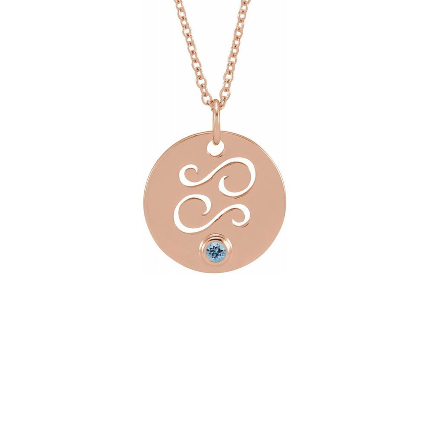 Cancer Zodiac Sign Cut-Out with Gemstone Necklace