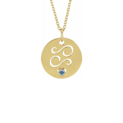 Cancer Zodiac Sign Cut-Out with Gemstone Necklace