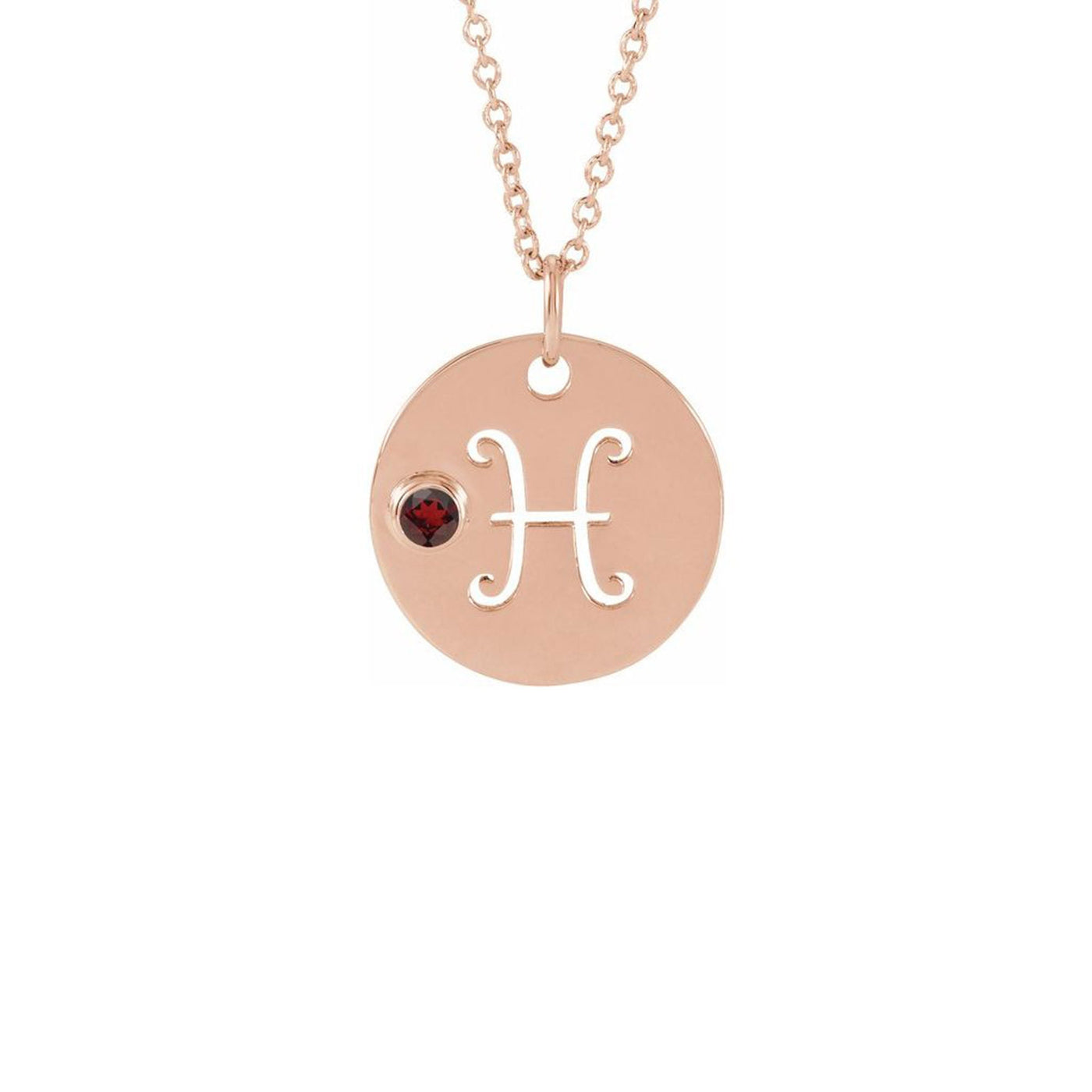 Pisces Zodiac Sign Cut-Out with Gemstone Necklace