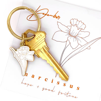 December Birth Flower Keychain (Narcissus)