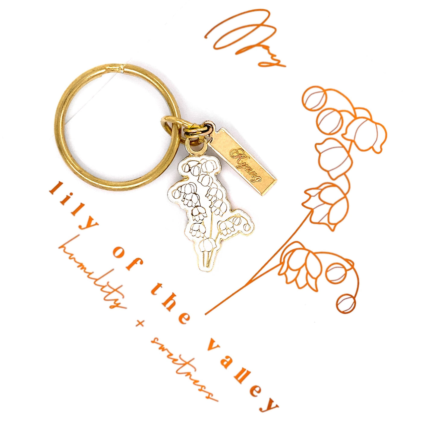 May Birth Flower Keychain (Hawthorn)