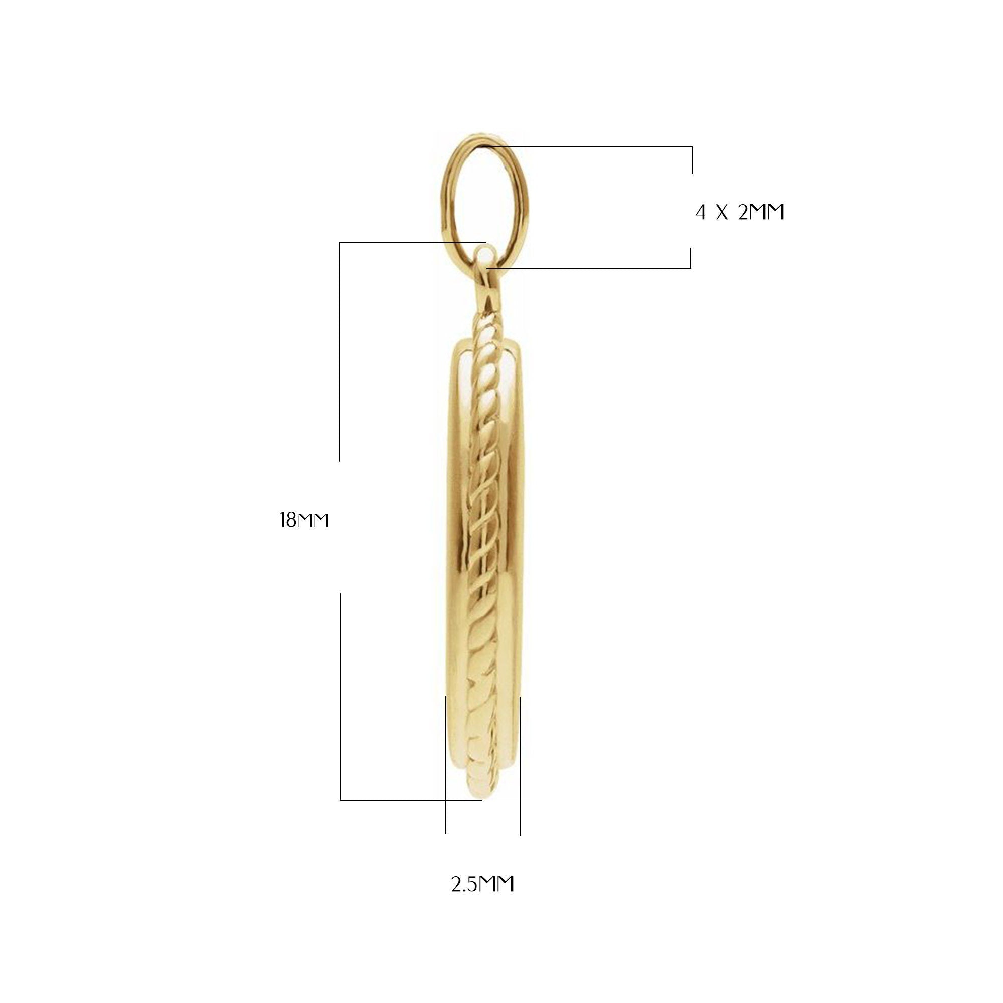Engravable Oval Rope Pendant