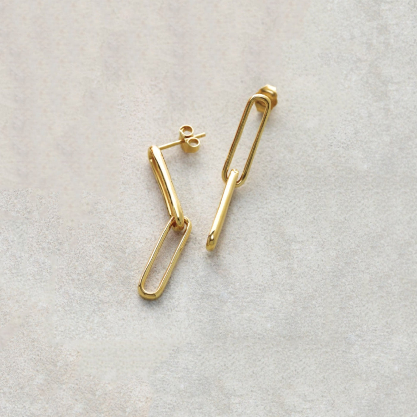 Elongated Flat Link Earrings