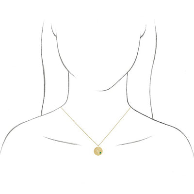 Aries Zodiac Sign Cut-Out with Gemstone Necklace