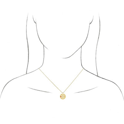 Taurus Zodiac Sign Cut-Out with Gemstone Necklace