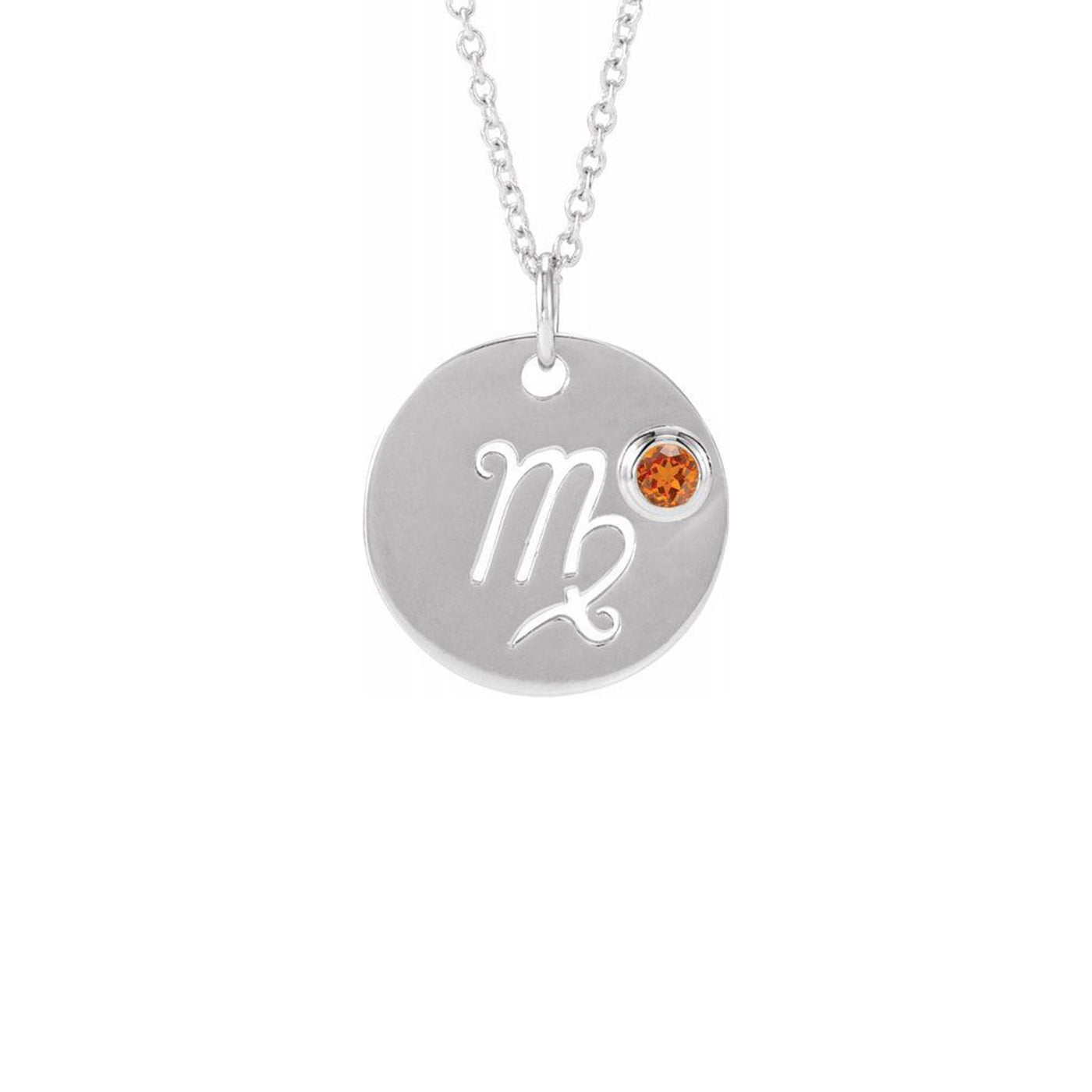 Virgo Zodiac Sign Cut-Out with Gemstone Necklace
