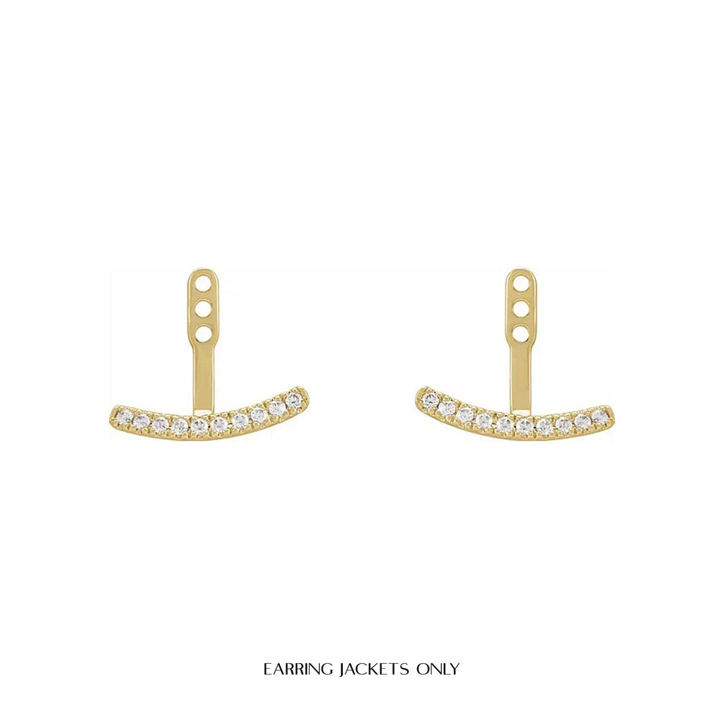 Lab-Grown Diamond Curved Bar Earring Jackets
