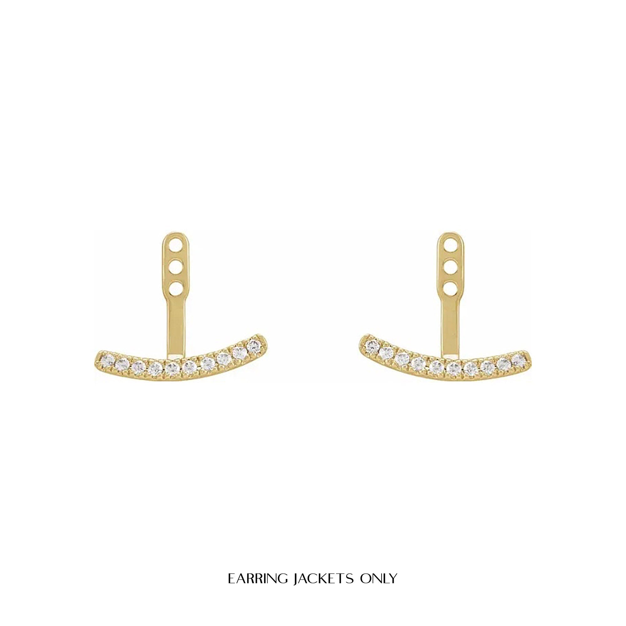 Lab-Grown Diamond Curved Bar Earring Jackets