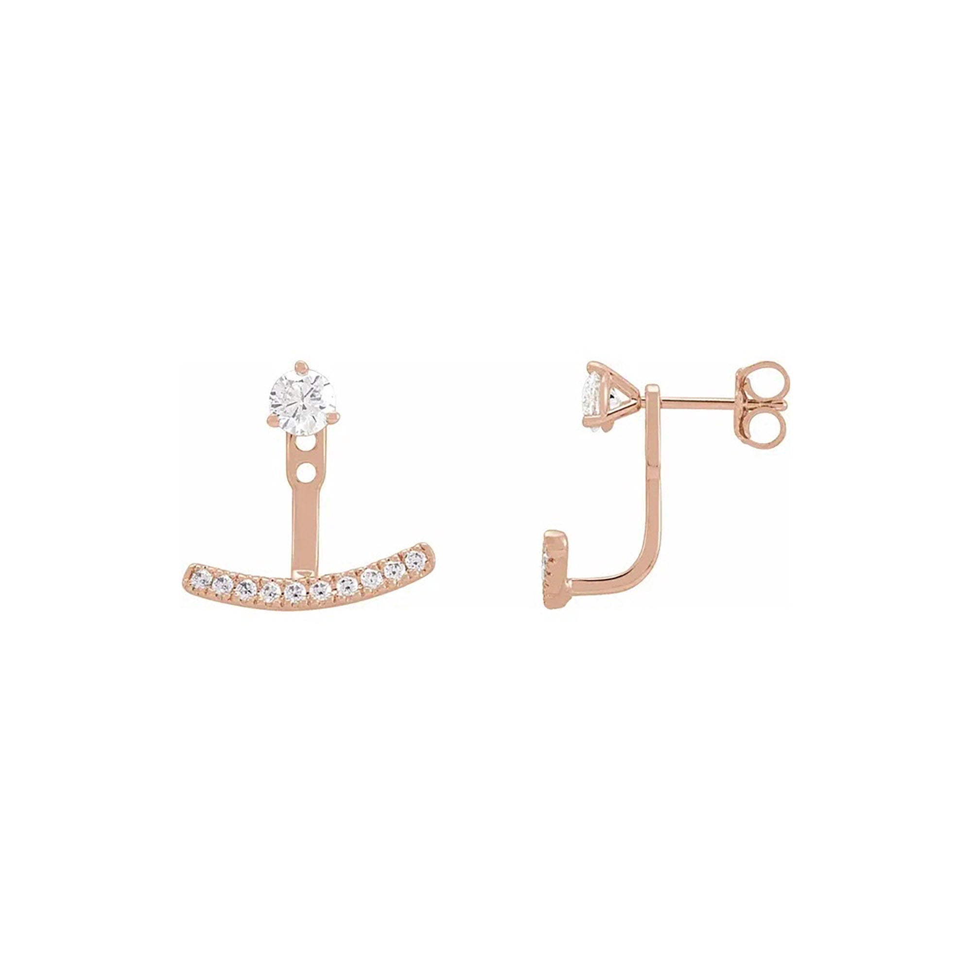 Lab-Grown Diamond Curved Bar Earring Jackets