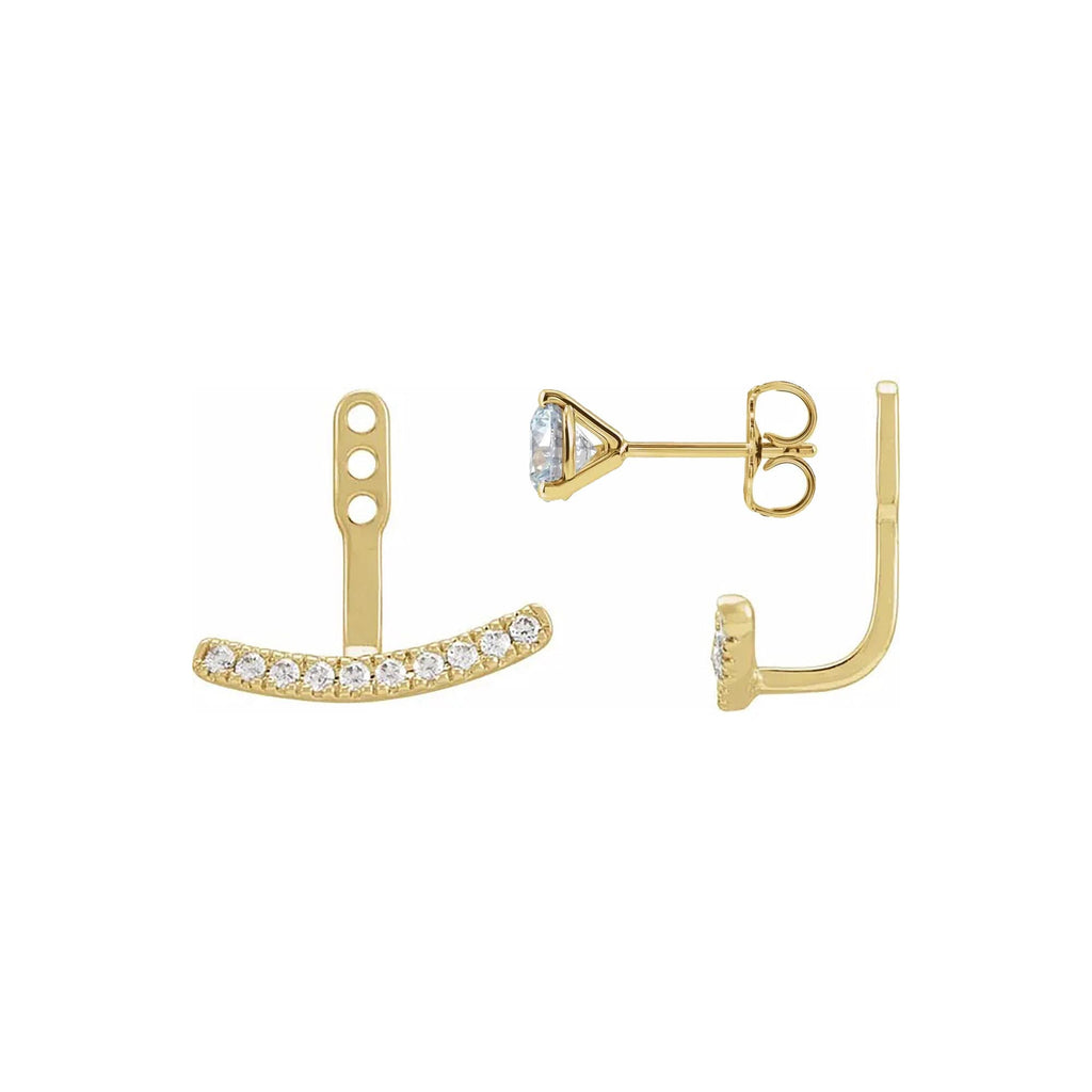 Lab-Grown Diamond Curved Bar Earring Jackets