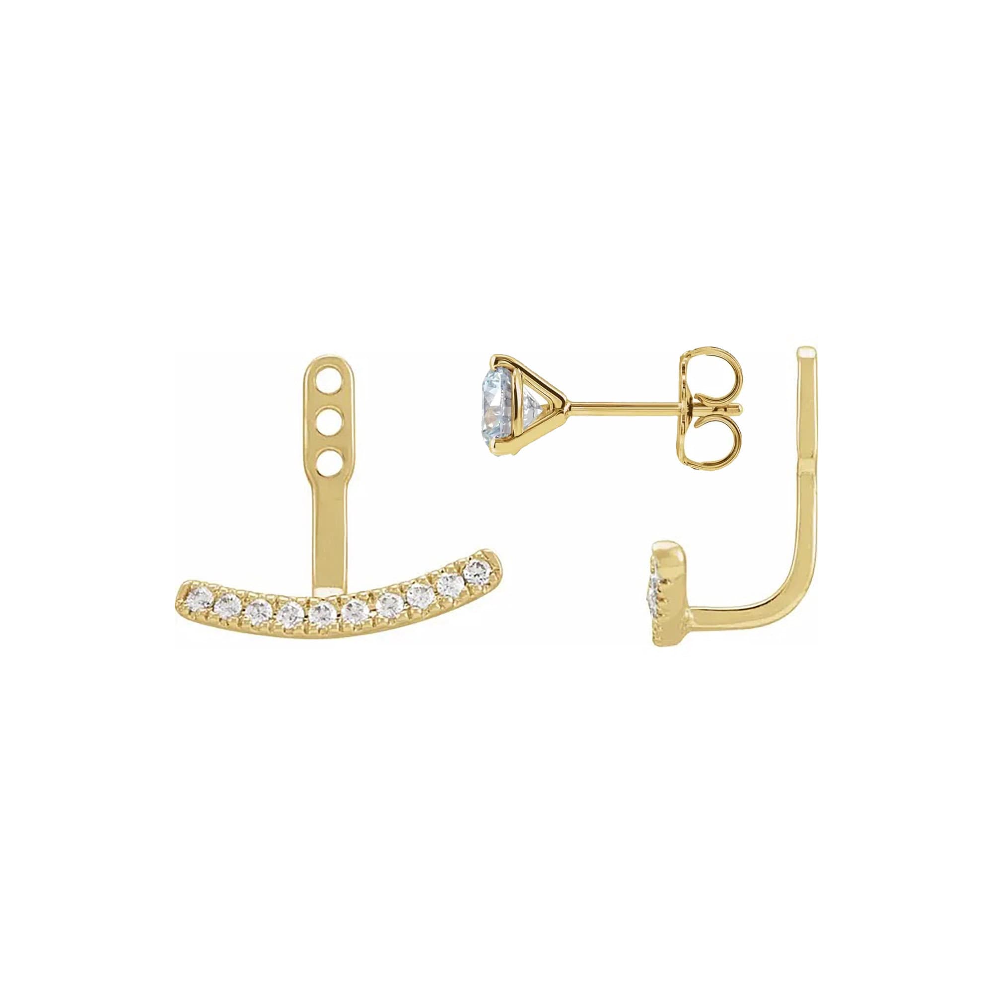 Lab-Grown Diamond Curved Bar Earring Jackets