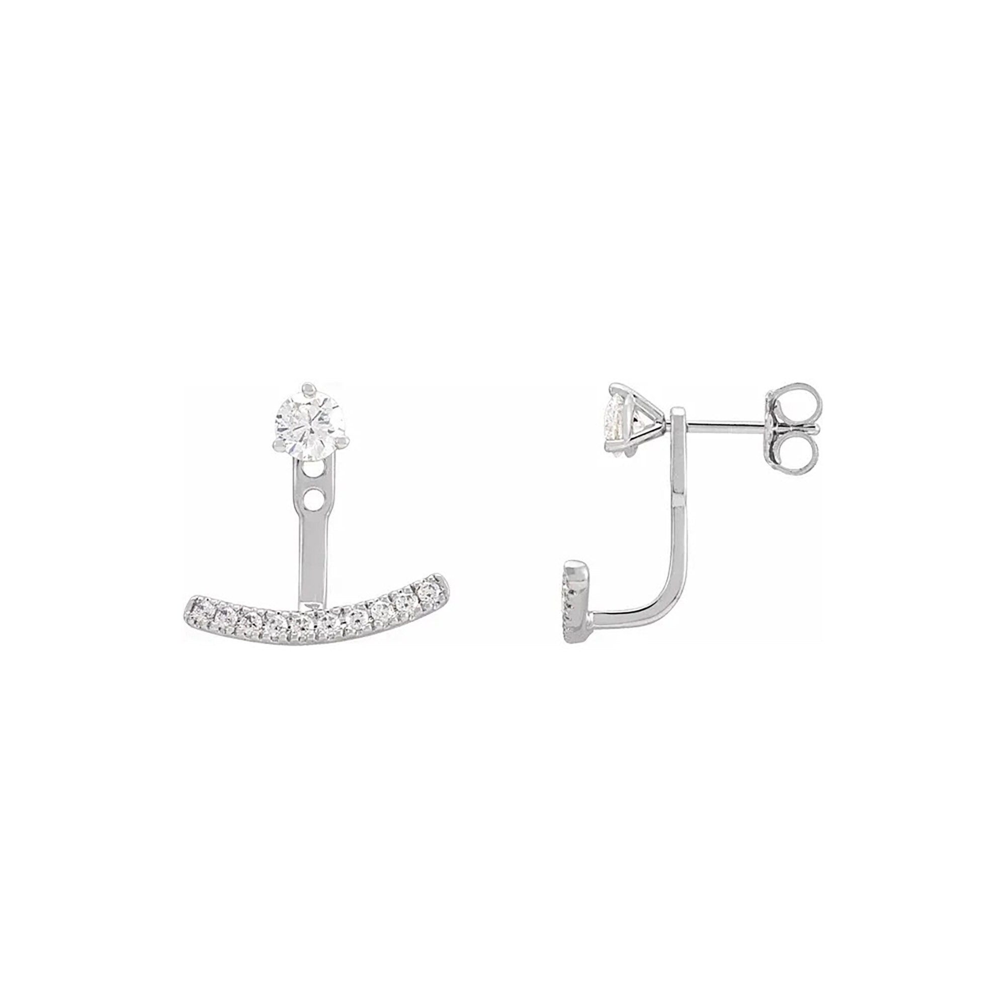Lab-Grown Diamond Curved Bar Earring Jackets