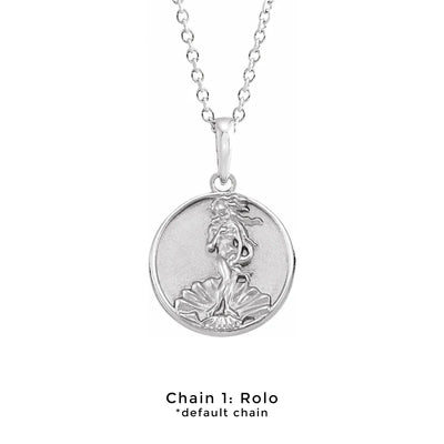 Small Aphrodite Medallion Necklace (Complimentary Engraving)
