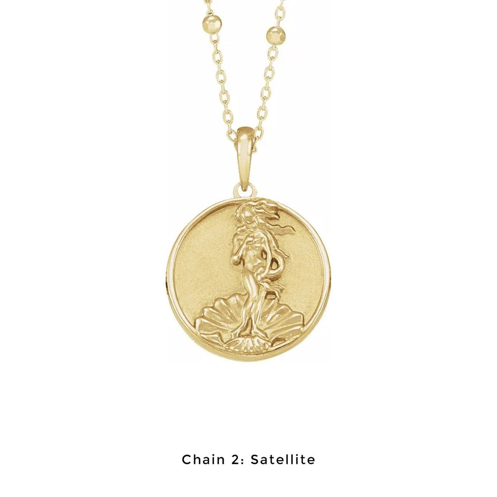 Small Aphrodite Medallion Necklace (Complimentary Engraving)